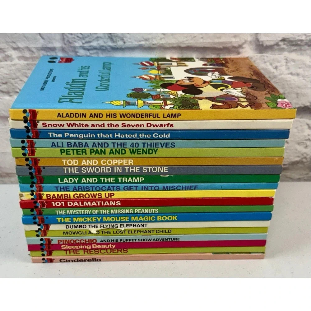 Vintage 1974 Disney Wonderful World Of Reading Books Lot Of 19 Beginner Mickey